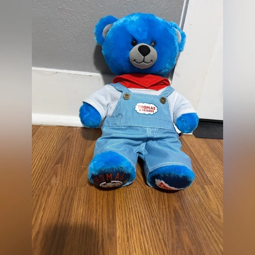 Build A Bear Thomas & Friends Blue Bear w/ Thomas & Friends B.A.B Outfit.